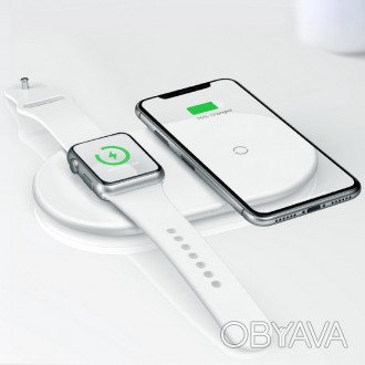 Беспроводное зарядное 2 в 1 для айфона и Apple Watch Baseus Smart 2in1 (Type-C V. . фото 1