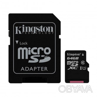 Карта памяти Kingston 64 GB microSDXC Class 10
Карта памяти microSD Canvas Selec. . фото 1