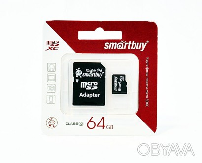 Карта памяти MicroSDXC 64 Gb Class 10 Smartbuy + SD adapter
Производитель ― Smar. . фото 1