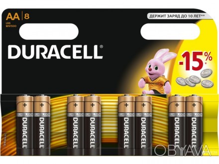 Упаковка батареек Duracell AA LR06 пальчиковая MN1500 8 штук
 
Предлагаем Вам на. . фото 1