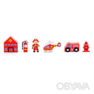 Набір для залізниці Viga Toys Пожежна станція – це тематичний комплект дер. . фото 1