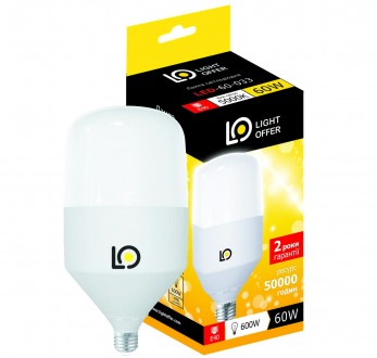 Cветодиодная лампа Light Offer LED H135 60W E40 5000K 6400Lm (LЕD - 60 - 033). Киев. фото 1 Cветодиодная лампа Light Offer LED H135 60W E40 5000K 6400Lm (LЕD - 60 - 033). Киев. фото 1