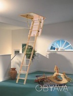 Чердачные лестницы LWS Smart изготовлена ​​из сосновой древесины высшего класса.. . фото 1