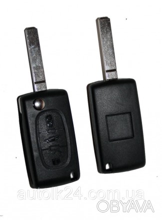 Выкидной ключ 3 кнопки для Peugeot chip ID46 433Mhz 
Подходит для автомобилей:
P. . фото 1