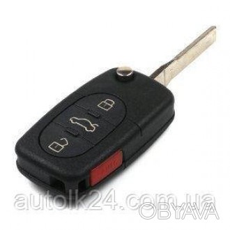 Корпус выкидного ключа для Audi 3 кнопки +1 паник
Подходит для автомобилей Audi:. . фото 1