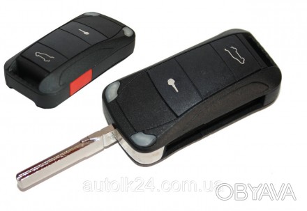 Корпус ключа Porsche 2 кнопки + кнопка Panic лезвие HU56
 Подходит для автомобил. . фото 1