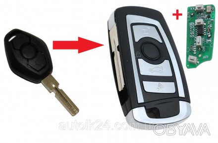 Выкидной ключ (для переделки) BMW лезвие HU58, 433Mhz chip ID44
Ключ зажигания д. . фото 1