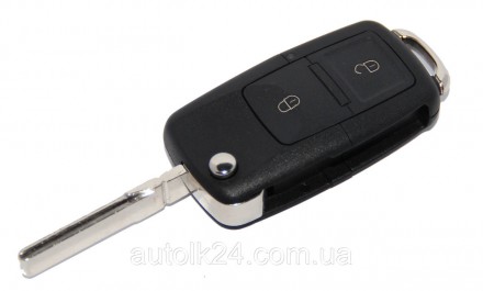 Автомобильный выкидной ключ 2 кнопки для VW, SKODA, SEAT 1J0 959 753 C, chip ID4. . фото 3
