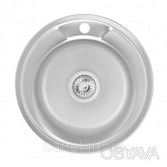 Кухонна мийка Lidz 490-A 0,6 мм Satin виготовлена з високоякісної нержавіючої ст. . фото 1