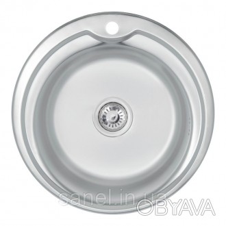 Кухонна мийка Lidz 510-D 0,6 мм Satin виготовлена з високоякісної нержавіючої ст. . фото 1
