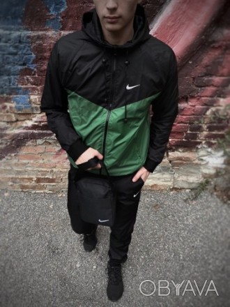 Комплект Windrunner черно-зеленый + штаны President + БАРСЕТКА В ПОДАРОК!
•Прево. . фото 1