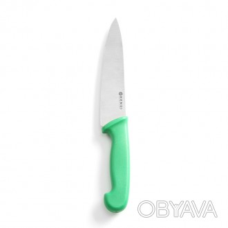 Профессиональный кухонный поварской нож HACCP для овощей и фруктов. Зеленая ручк. . фото 1