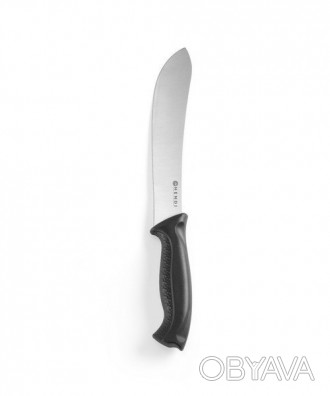 Нож кухонный мясницкий с черной ручкой лезвие 200 мм разработан для профессионал. . фото 1