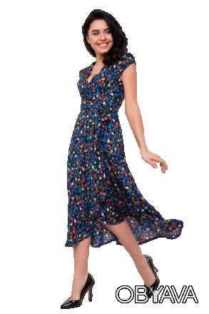 
Женское платье миди с асимметричной юбкой C5100S-3
Стильное цветное платье прит. . фото 1