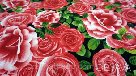 Ткань хард-софт "Поляна Роз" - материал состав которого составляет 100% полиэсте. . фото 1