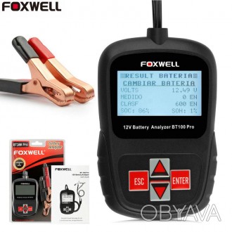 Анализатор автомобильных стартерных аккумуляторных батарей FOXWELL BT100 Pro для. . фото 1