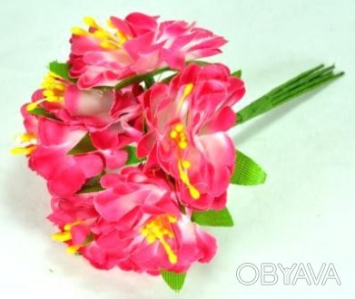 Цветок искусственный тканевые 6шт Ф6см розовые ЦВ160-2/6 Страна производитель: К. . фото 1
